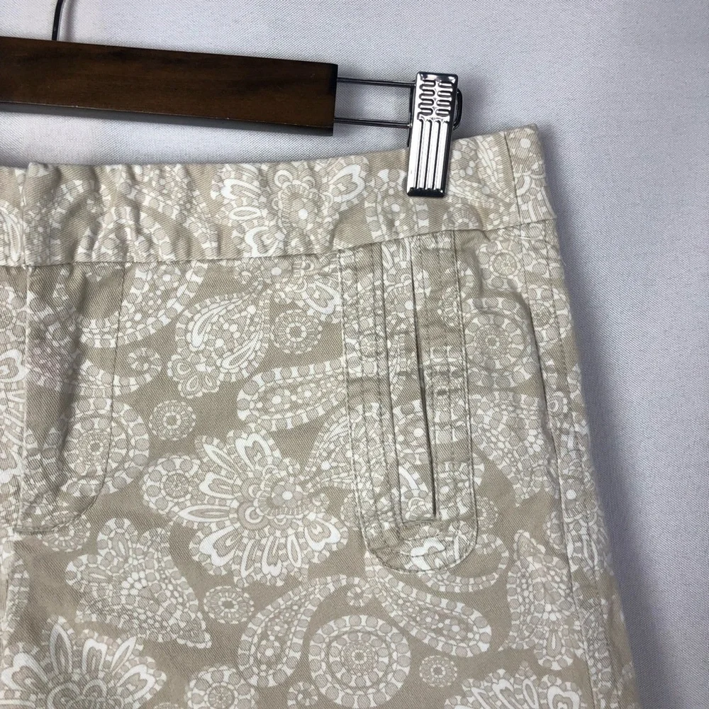 Gap Stretch Khaki & White Paisley Printed Shorts 6